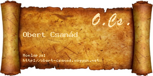 Obert Csanád névjegykártya
